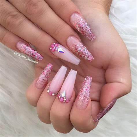 cute pink nails acrylic